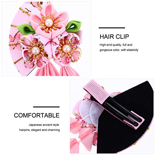 FRCOLOR Accesorios para El Cabello de Estilo Japonés Flor de Kimono Pinza para El Cabello Borla Campana Forma de Abanico Tocado Accesorios para El Cabello Cos Accesorios para Fotos Aptos