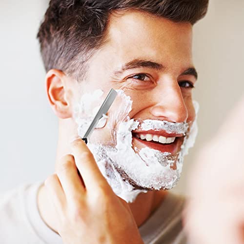 Frcolor Navaja Profesional Recta para Afeitado Navaja de Afeitar de Barbero Máquina Plegable de Afeitar Peluquería