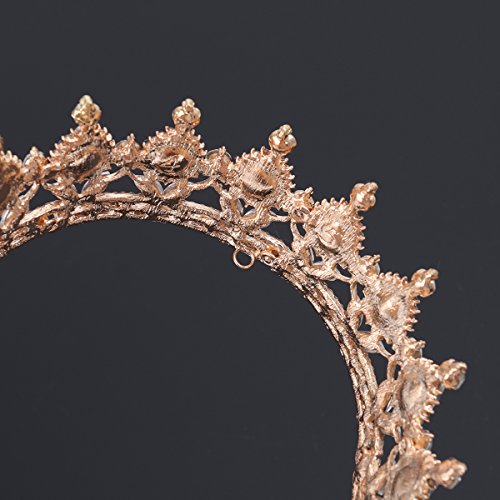 Frcolor Vintage Tiara Crown, Crystal Rhinestone Pageant Queen Crown Tiara Hair Jewelry