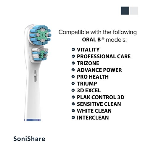 Generic Dual Clean – Cabezales de repuesto compatibles para ORAL-B, Estándar, Blanco, 12