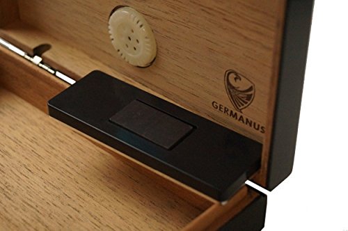 GERMANUS Mini Cigarro Humidor de Viaje, sofá o en la terraza con madera de cedro Negro
