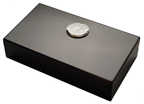 GERMANUS Mini Cigarro Humidor de Viaje, sofá o en la terraza con madera de cedro Negro