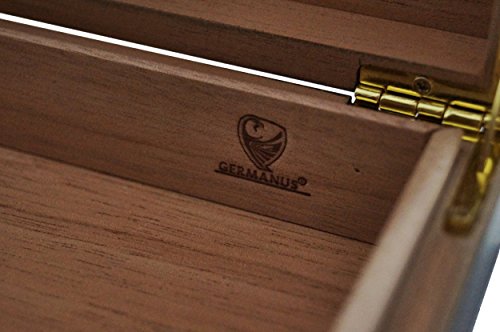 GERMANUS Mini Cigarro Humidor de Viaje, sofá o en la terraza con Madera de Cedro Negro III