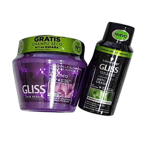 Gliss Liso Asiático Mascarilla 300 ml + Champú Anti-grasa 100 ml