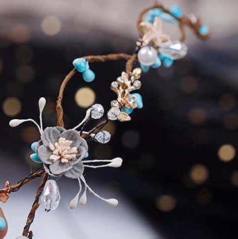 GLITZFAS Diadema romántica para novia, hecha a mano, para fiestas, bodas