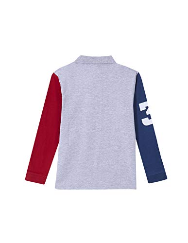 Gocco Polo Tricolor Azul Rojo Undershirt, Gris Claro, 43864 para Niños
