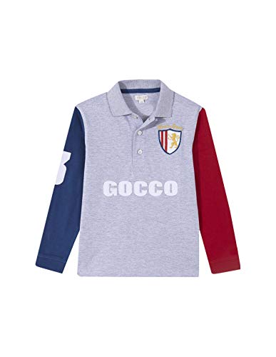 Gocco Polo Tricolor Azul Rojo Undershirt, Gris Claro, 43864 para Niños