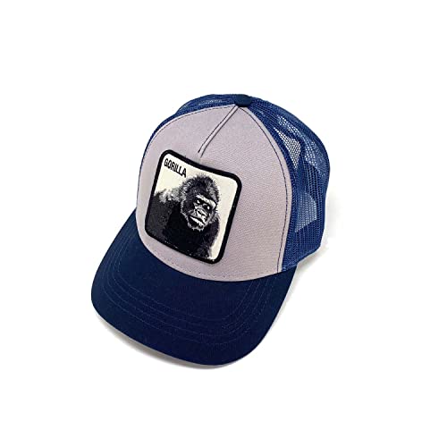 Gorra Trucker con Bordado De Gorila, Color Gris, Hombre, Mujer, Unisex, Gorra de Red, Gorra de Red Bordado Gorila, Gorra Trucker Bordado Animal, Gorra Bordada, Gorra Trucker