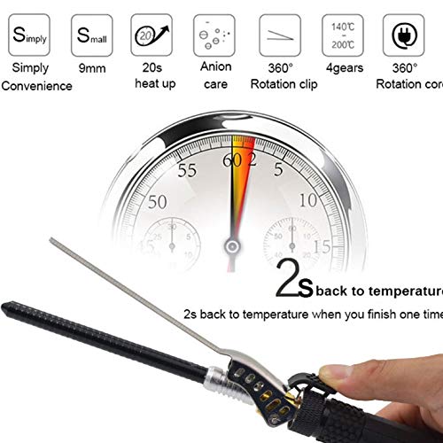 GPWDSN Curly Hair Styler Rizos Cerámica Curling Iron Fashion Wand Curler Pera Hair Curlers Rodillos Buenos artículos Curling Wand