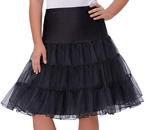 Grace Karin - Falda tipo enagua, estilo años 50 Knee Length-Black Medium