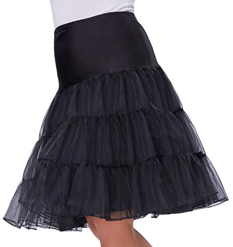 Grace Karin - Falda tipo enagua, estilo años 50 Knee Length-Black Medium
