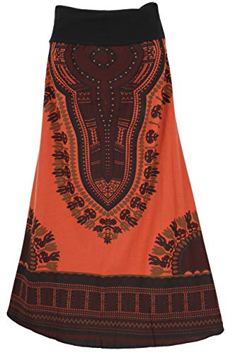 GURU SHOP Goa - Falda larga Dashiki para mujer, color morado, algodón, talla: 38, alternativa, naranja oxidado, 40