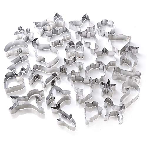 GWHOLE 26 x Moldes de Galletas Cortador Acero inoxidable para Pastel, Cookie, Fondant