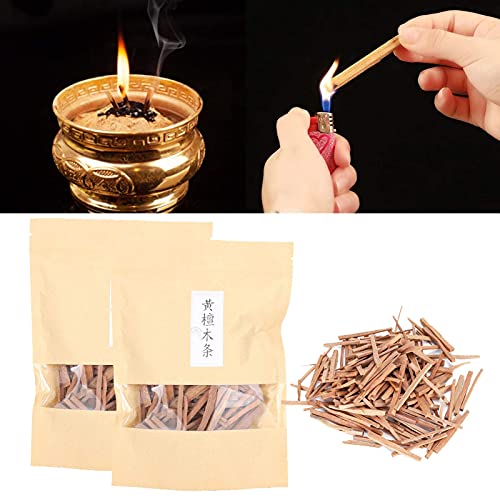 Hapivida Madera de sándalo Incienso de Palo Natural fragante Madera de sándalo Ardiente Aire recolectado Salvaje Chips de Incienso Fresco para Limpiar Meditación Relajación(Tiras de Dalbergia)