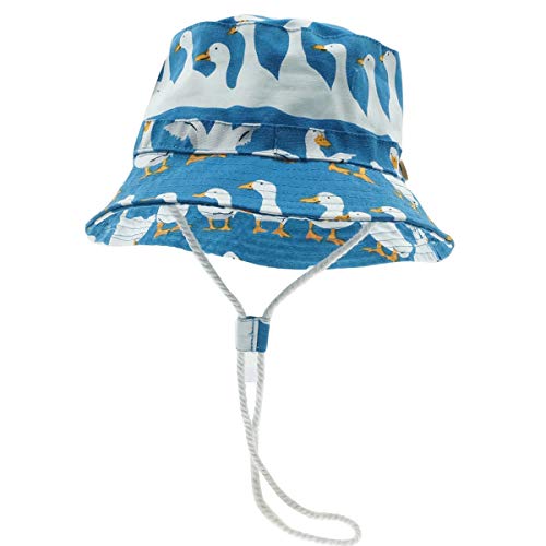 Happy Cherry - Sombrero Pescador para Bebé Niños Niñas Verano Infantil Gorra Protectora del Sol Cartoon para Playa Vacaciones Bucket Hat Estampado de Pato Azul - 48cm(10-18 Meses)