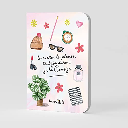 HappyMots Pack 5 Libretas A6 | 5 Diseños Diferentes | Libretas Bonitas para Escribir o Dibujar | 14,8 x 10,5 cm | Cuaderno A6 liso | Libretas pequeñas | Ideal para Regalar o como Bullet Journal