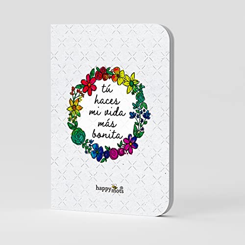 HappyMots Pack 5 Libretas A6 | 5 Diseños Diferentes | Libretas Bonitas para Escribir o Dibujar | 14,8 x 10,5 cm | Cuaderno A6 liso | Libretas pequeñas | Ideal para Regalar o como Bullet Journal