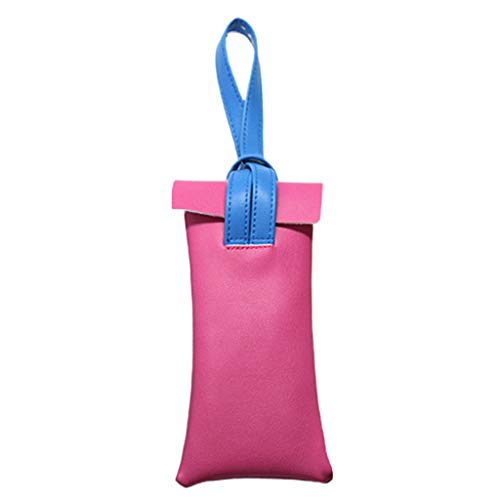 harayaa Estuche para Anteojos de Cuero de Viaje Estuche Protector para Gafas Estuche para Maquillaje - Rosa roja, 18.5 x 8.5cm