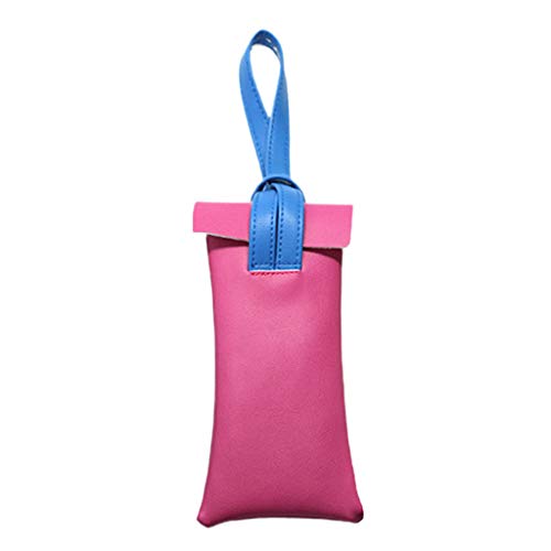 harayaa Estuche para Anteojos de Cuero de Viaje Estuche Protector para Gafas Estuche para Maquillaje - Rosa roja, 18.5 x 8.5cm