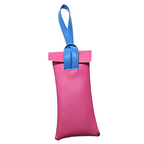 harayaa Estuche para Anteojos de Cuero de Viaje Estuche Protector para Gafas Estuche para Maquillaje - Rosa roja, 18.5 x 8.5cm