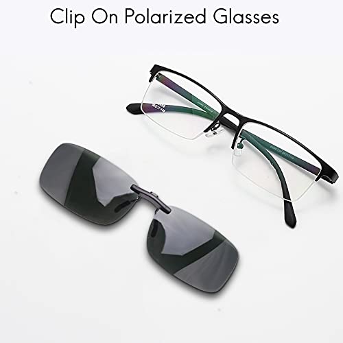 Heritan Gafas de sol polarizadas verde oscuro unisex con clip en gafas