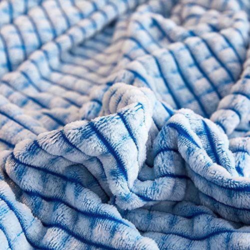 HEXIN Manta de Microfibra Color sólido, Mantas para Sofás, Suave, Microfibre Extra Suave, Multifuncional para sofá,Manta Forro Polar para Todas Las Estaciones en Microfibra Suave (Azul, 100x70cm)