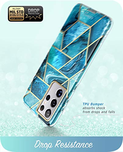 i-Blason Funda Galaxy S21 Ultra [Cosmo] Delgada Carcasa Protector para Samsung Galaxy s21 Ultra (no Incluye Protector de Pantalla) (Azul)