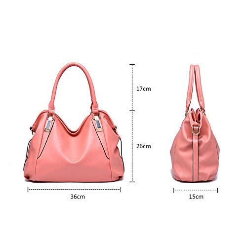 Ikaif Bolso De Mujer, Bolso De Mensajero, Bolso Cruzado De Cuero PU Suave De Gran Capacidad (Black)