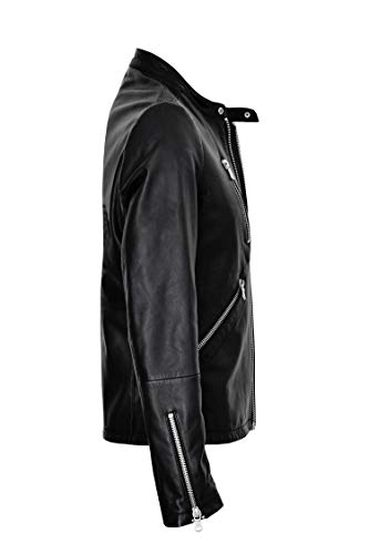 IKKS MEN - Chaqueta de piel para hombre (talla M)