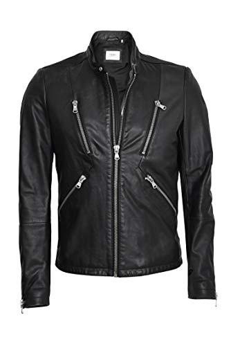 IKKS MEN - Chaqueta de piel para hombre (talla M)