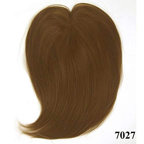 iLUU Toppers Hair Silk Base Top Hairpieces Clip de repuesto en Topper para mujer Corona Pieza superior de cabello 60 g Grueso Color dorado marrón Explosión para cabello fino