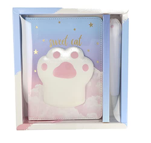 INCA. Set Cuaderno de notas pequeño + Boligrafo de gatito blando. Diario secreto niña. Regalo niña. Papelería bonita. Bloc de notas niñas.Libreta bonita para escribir