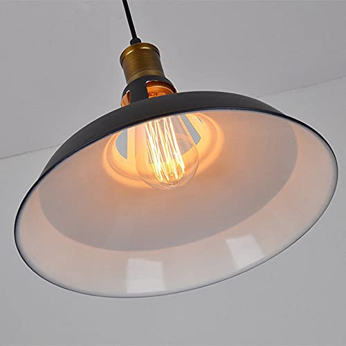 Industrial Colgante de Luz, E27 Retro Lámpara de Techo Iluminación Decorativa, Vintage Metal Pantallas de Iluminación para Loft Restaurante Coffee Bar (negro)