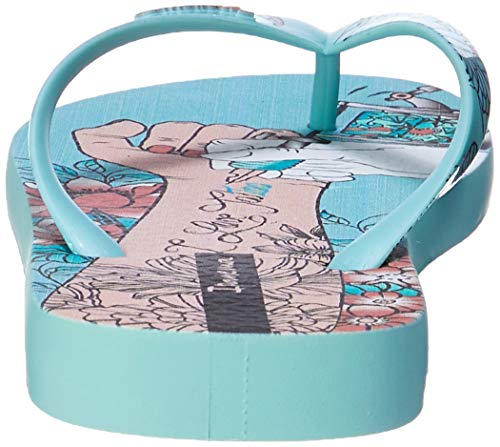 Ipanema SEM Igual Tattoo Fem, Chanclas Mujer, Green/Green/Pink, 38 EU