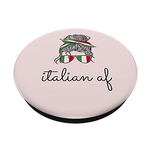 ITALIANO AF Mujer Messy Bun Gafas De Sol Divertidas Bandera De Italia Meme PopSockets PopGrip Intercambiable