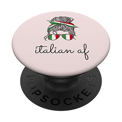 ITALIANO AF Mujer Messy Bun Gafas De Sol Divertidas Bandera De Italia Meme PopSockets PopGrip Intercambiable