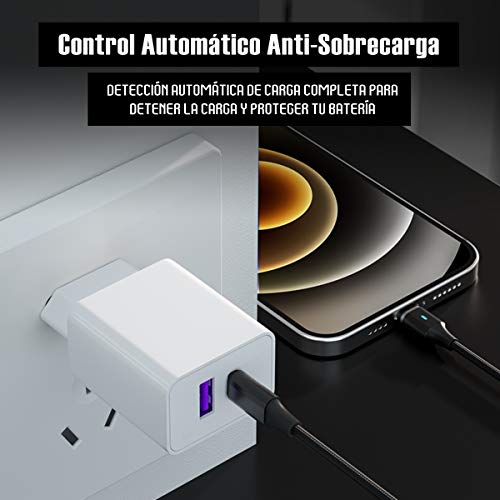 IVS COMPUTER SOLUTIONS Adaptador de Corriente USB-c de 20w - Enchufe USB Multiple - Cargador Rápido Tipo c Compatible con iPhone 12 - Cargador 20w Tipo c - Cargador Universal Movil Type c (Blanco)