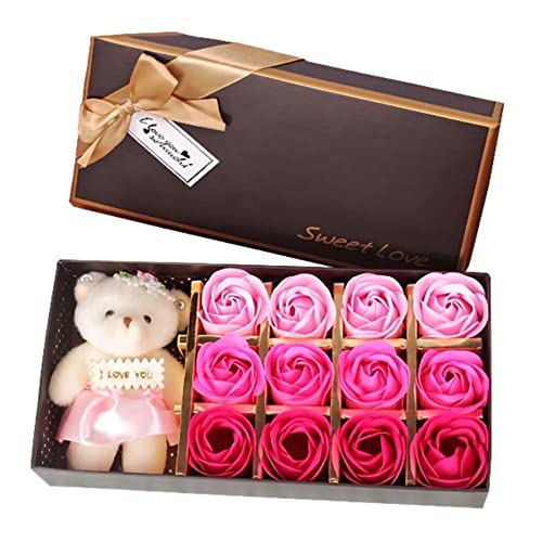 Jabón para el día de San Valentín con flor de oso de flores perfumadas con flor de jabón de baño con flor de aceite esencial de oso lindo