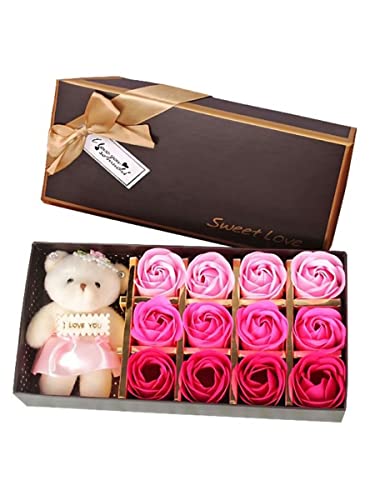 Jabón para el día de San Valentín con flor de oso de flores perfumadas con flor de jabón de baño con flor de aceite esencial de oso lindo