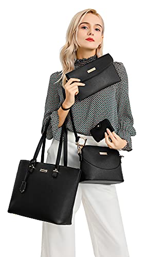 JBTFFLY Carteras y bolsos de mano para mujer Bolsos de hombro vintage Bolsos de noche，Juego de cuatro piezas，1-1 Negro