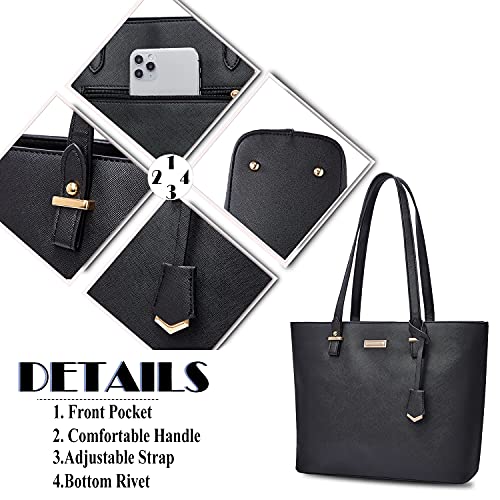 JBTFFLY Carteras y bolsos de mano para mujer Bolsos de hombro vintage Bolsos de noche，Juego de cuatro piezas，1-1 Negro
