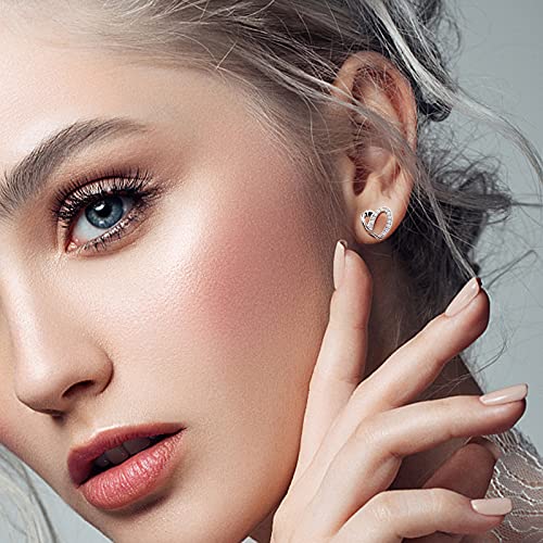 Jewlldeen Pendientes Mujer Plata de Ley 925 Corazón ''Me gustas'' con Para Regalo Originales