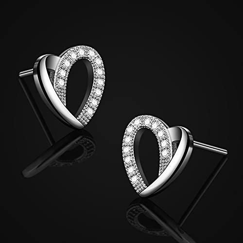 Jewlldeen Pendientes Mujer Plata de Ley 925 Corazón ''Me gustas'' con Para Regalo Originales