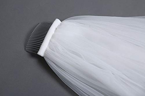 JFSKD Velo de Novia,Catedral de Velo de Novia de Marfil Blanco,Velo de Novia de Cola Larga, Encaje de Alta Gama, Peinado romántico para Novia, Tul Suave, Velo de Novia de 3 m de Largo,White