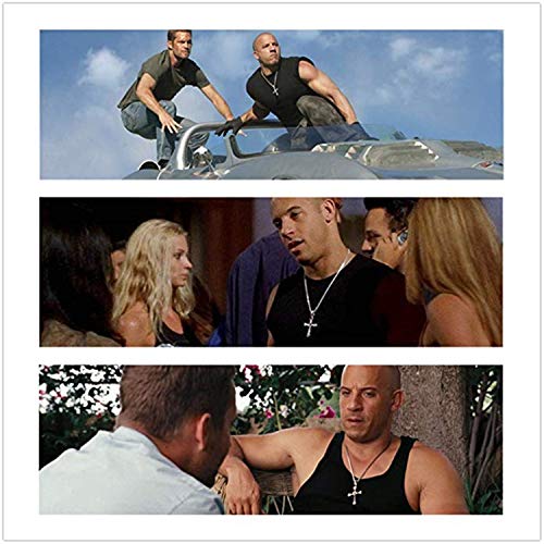 JinYu Collar con colgante de cruz de Dominic Toretto Vin Diesel para hombre con caja