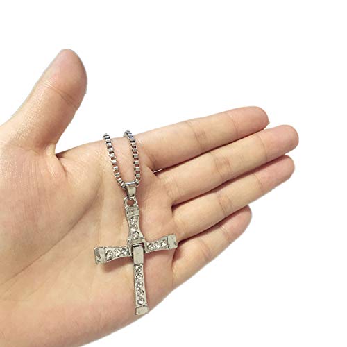 JinYu Collar con colgante de cruz de Dominic Toretto Vin Diesel para hombre con caja