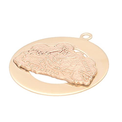 Jollys Jewellers Colgante Bermuda de oro amarillo de 14 quilates para hombre (25 mm de diámetro)