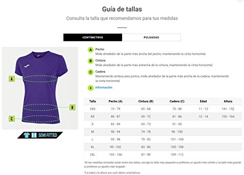 Joma Combi Woman M/C Camiseta Deportiva para Mujer de Manga Corta y Cuello Redondo, Morado (Purple), XL