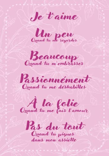 Journal Je t'aime Un peu Beaucoup Passionnément: Tous vos souvenirs dans ce carnet de points pour amoureux, couple ou jeune femme. Pour écrire votre ... carnet amusant en cadeau à votre partenaire !