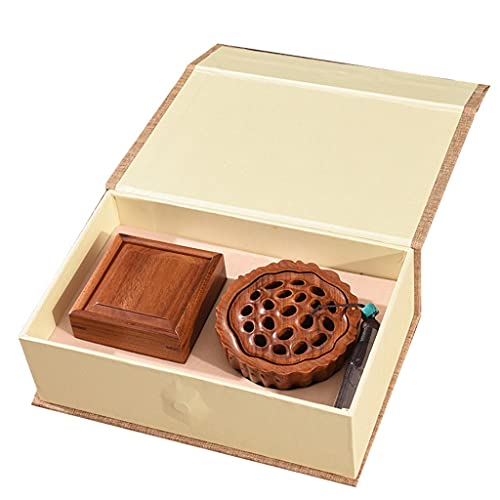 JYDQT Productos de Madera Quemador de Incienso Ceremonia de té de Palisandro Difusor de Aroma Difusor Africano Lotus Box (Color : A, Size : 10.6 * 8.7 * 6.6cm.)